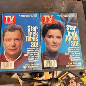 TV Guide Star Trek 30th Anniversary 1996 Shatner Mulgrew Covers Lot of 2 Vintage